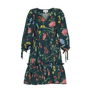 Cara Cara Millbrook Long Sleeve Dress in Ophelia Floral Emerald